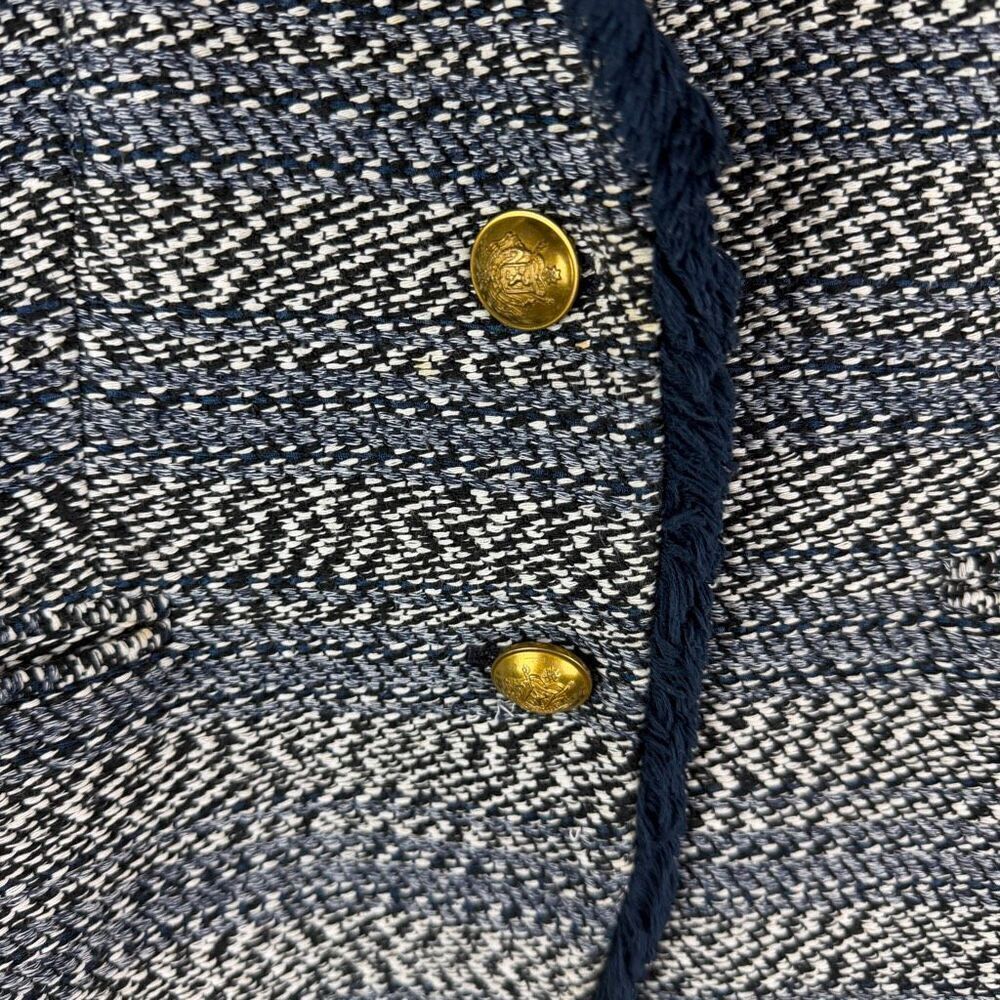 J. Crew Blue Tweed Blazer Tailored Suit Jacket- Size 12 - Picture 7 of 9